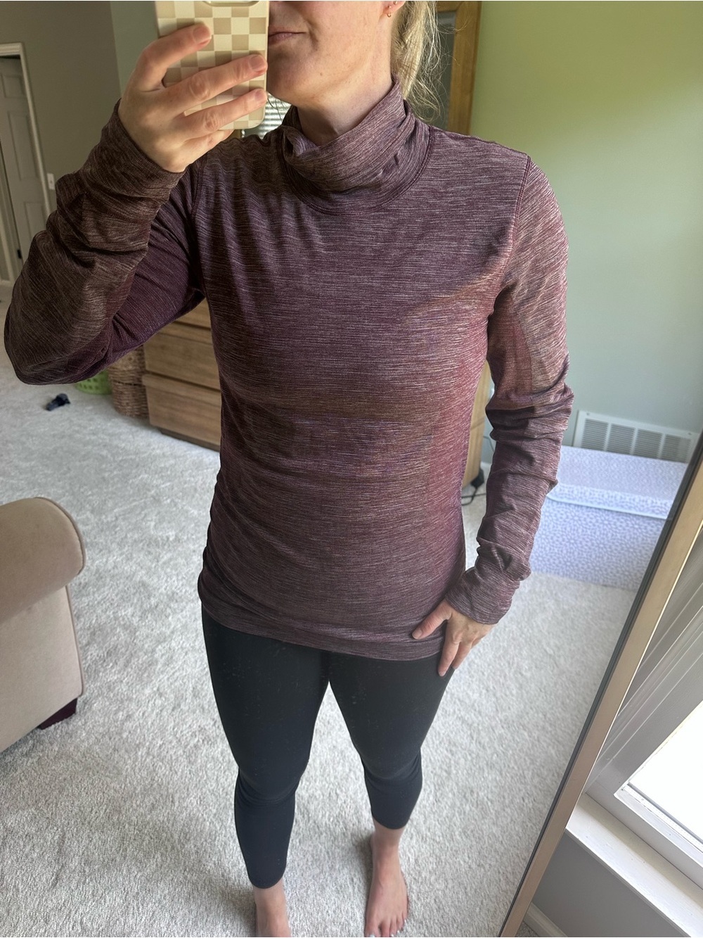 Lululemon, Long Sleeve Turtleneck - Plum Heather